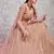 Baby Pink Thread Embroidered Georgette Semi Stitched wedding lehenga for Bridal