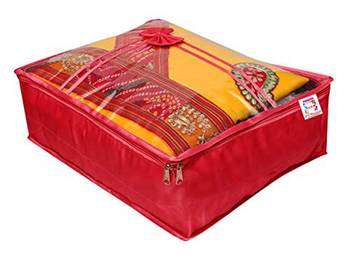 Atorakushon   Satin Saree Cover Clothes Storage Bag Wardrobe Garments Organiser kit 6 pcs 1