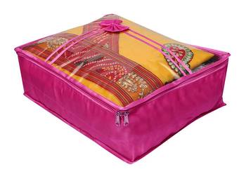 Atorakushon   Satin Saree Cover Clothes Storage Bag Wardrobe Garments Organiser kit 6 pcs 5