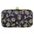 Tulle Embroidered Faux Silk Clutch Navy Blue & Gold