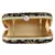 Tulle Embroidered Faux Silk Clutch Navy Blue & Gold