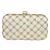 Tulle Embroidered & Embellished Faux Silk Clutch Off-White & Gold