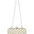 Tulle Embroidered & Embellished Faux Silk Clutch Off-White & Gold