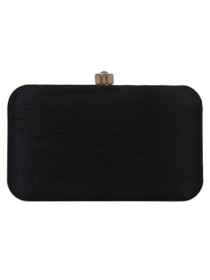 Adorn Embroidered & Embellished Faux Silk Clutch Black & Multi 3