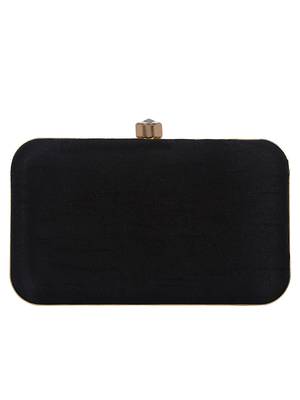 Adorn Embellished Faux Silk Clutch Black & Multi 3