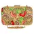 Adorn Embroidered & Embellished Faux Silk Clutch Beige & Multi
