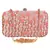 Adorn Embroidered & Embellished Faux Silk Clutch Baby Pink