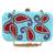 Adorn Embellished Faux Silk Clutch Sky Blue & Red