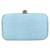 Adorn Embellished Faux Silk Clutch Sky Blue & Red