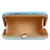 Adorn Embellished Faux Silk Clutch Sky Blue & Red