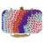 Adorn Embellished Faux Silk Clutch Multi & Red