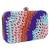 Adorn Embellished Faux Silk Clutch Multi & Red