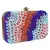 Adorn Embellished Faux Silk Clutch Multi & Red