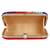 Adorn Embellished Faux Silk Clutch Multi & Red
