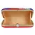 Adorn Embellished Faux Silk Clutch Multi & Red