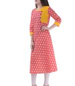Red printed Cotton ethnic kurtis