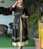 Black printed Cotton ethnic kurtis