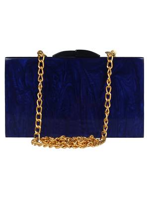 Pitch Textured Resin Clutch Blue 1