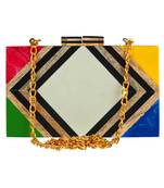 Balk Geometric Wooden Clutch Multi