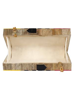 Balk Geometric Wooden Clutch Multi 5