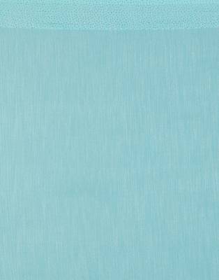 Sky blue plain silk blend saree with blouse 5