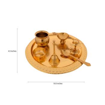 German Silver Exquisite Pooja Thali with Velvet Box 3