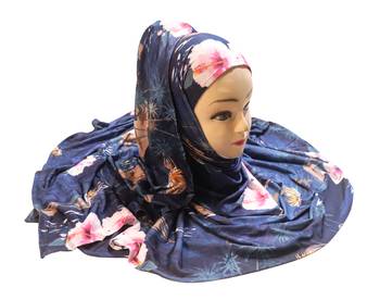 Justkartit Women'S Casual Wear Jersey Stretchable Material Printed Scarf Hijab Dupatta 2