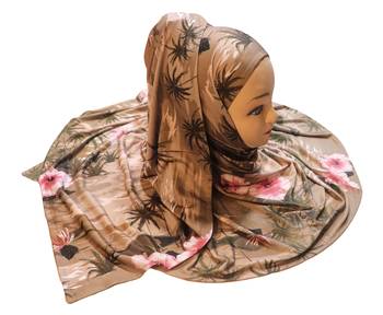 Justkartit Women'S Occasion Wear Jersey Stretchable Material Printed Hijab Scarf Dupatta 1