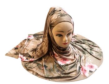 Justkartit Women'S Occasion Wear Jersey Stretchable Material Printed Hijab Scarf Dupatta 2
