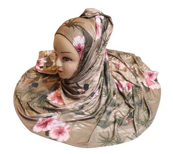 Justkartit Women'S Occasion Wear Jersey Stretchable Material Printed Hijab Scarf Dupatta 3