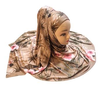 Justkartit Women'S Occasion Wear Jersey Stretchable Material Printed Hijab Scarf Dupatta 4