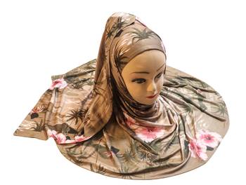 Justkartit Women'S Occasion Wear Jersey Stretchable Material Printed Hijab Scarf Dupatta 5