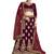 Maroon Embroidered Velvet Semi Stitched Lehenga