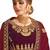 Maroon Embroidered Velvet Semi Stitched Lehenga