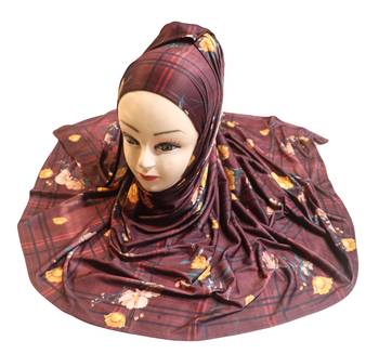 Justkartit Women'S Casual Wear Jersey Stretchable Material Printed Hijab Scarf Dupatta 1