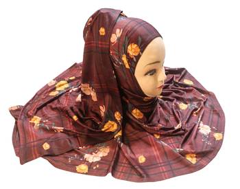 Justkartit Women'S Casual Wear Jersey Stretchable Material Printed Hijab Scarf Dupatta 2