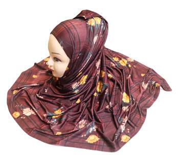 Justkartit Women'S Casual Wear Jersey Stretchable Material Printed Hijab Scarf Dupatta 4