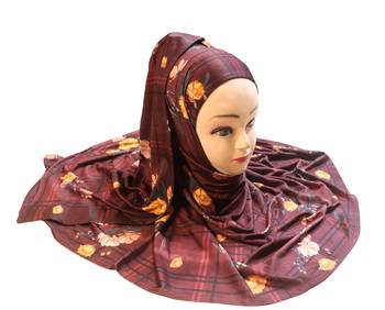 Justkartit Women'S Casual Wear Jersey Stretchable Material Printed Hijab Scarf Dupatta 5
