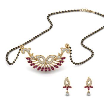 Multicolor Diamond Mangalsutra 1