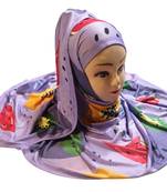 Justkartit Women'S Multi Color Casual Wear Jersey Stretchable Material Printed Hijab Scarf Dupatta
