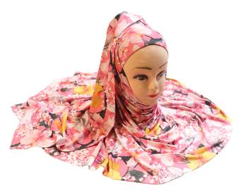 Justkartit Women'S Floral Printed Outdoor Wear Jersey Stretchable Material Printed Hijab Scarf Dupatta 2