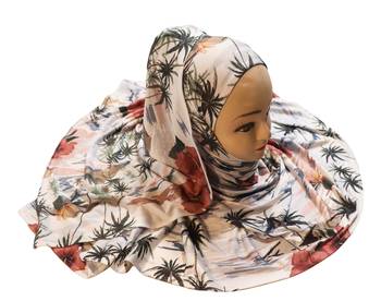 Women'S Jersey Stretchable Material Printed Hijab Scarf Dupatta 3