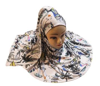 Justkartit Women'S Occasion Wear Jersey Stretchable Material Printed Hijab Scarf Dupatta 2