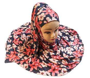 Justkartit Women'S Floral Printed Jersey Stretchable Material Printed Hijab Scarf Dupatta 4