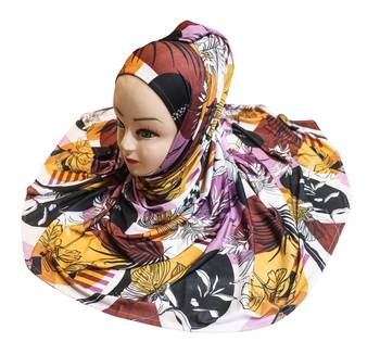 Justkartit Women'S Occasion Wear Jersey Stretchable Material Printed Hijab Scarf Dupatta 1