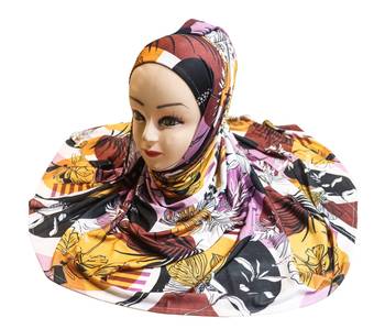 Justkartit Women'S Occasion Wear Jersey Stretchable Material Printed Hijab Scarf Dupatta 2