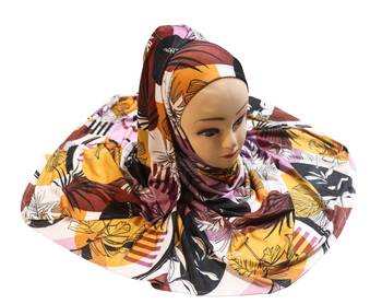 Justkartit Women'S Occasion Wear Jersey Stretchable Material Printed Hijab Scarf Dupatta 3