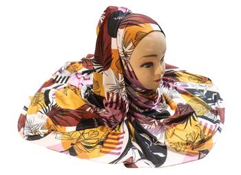 Justkartit Women'S Occasion Wear Jersey Stretchable Material Printed Hijab Scarf Dupatta 5