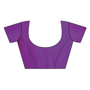 Violet woven cotton silk saree with blouse 3