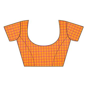 Orange woven cotton silk saree with blouse 5
